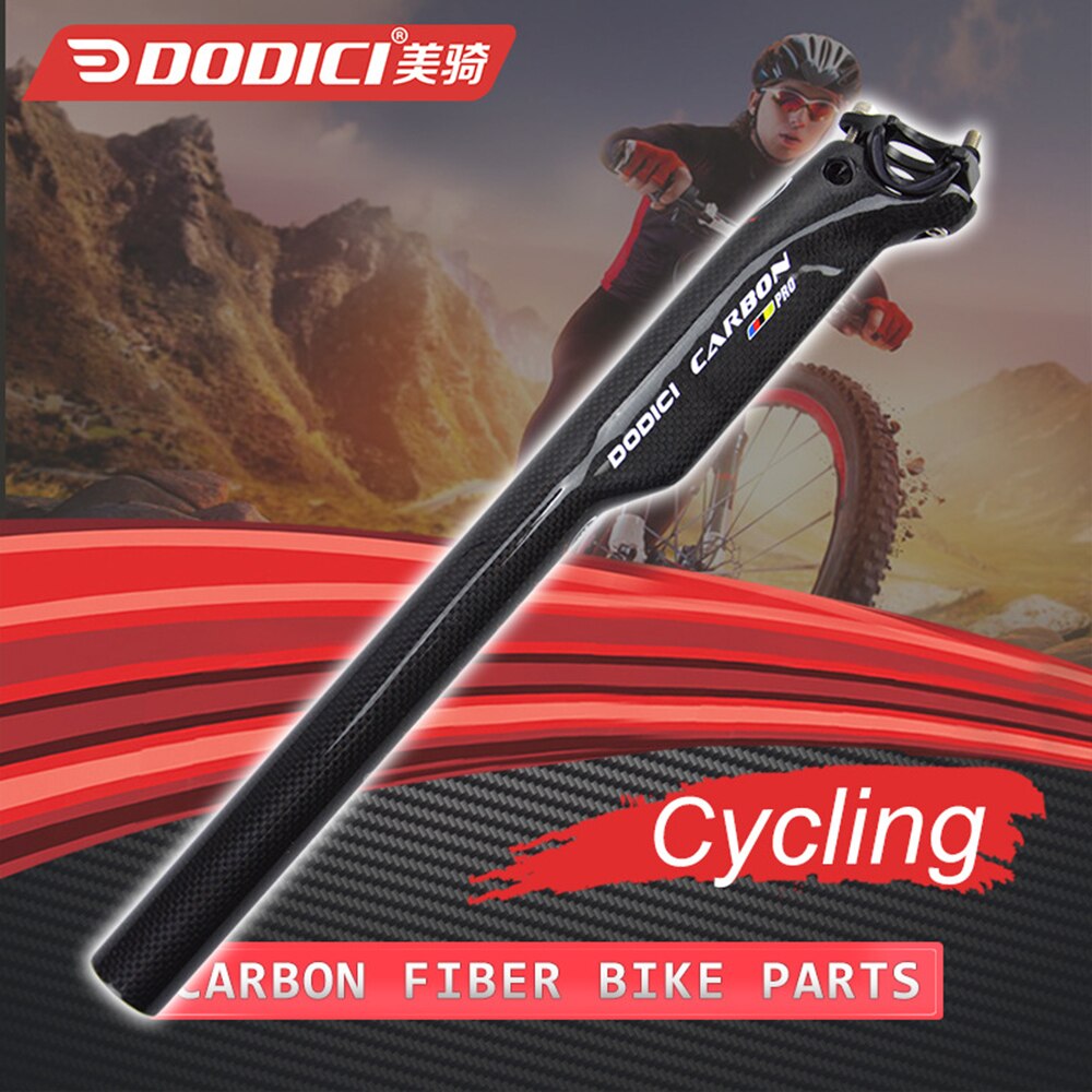 Aero fibre de carbone vélo tiges de selle 3k Golss route vélo siège tube 27.2/30.8/31.6*400mm vtt VTT pièces de cyclisme tube de selle