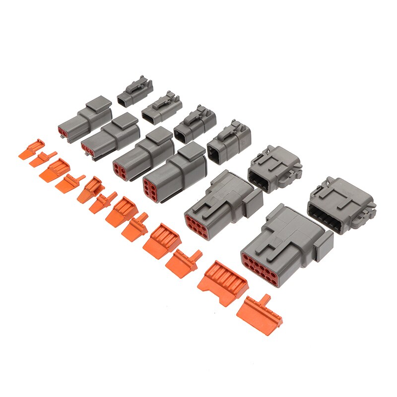 16 Set Waterproof Electrical Connector Kit Metal Terminal Aluminum Plastic Ecu Housing Automotive Sealed Plug with 2-12 Pins