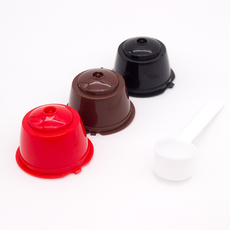 6 pièces adaptées pour Dolce Gusto café filtre tasse réutilisable café Capsule filtres pour Nespresso avec cuillère brosse outils de cuisine: 3pcs-mix2