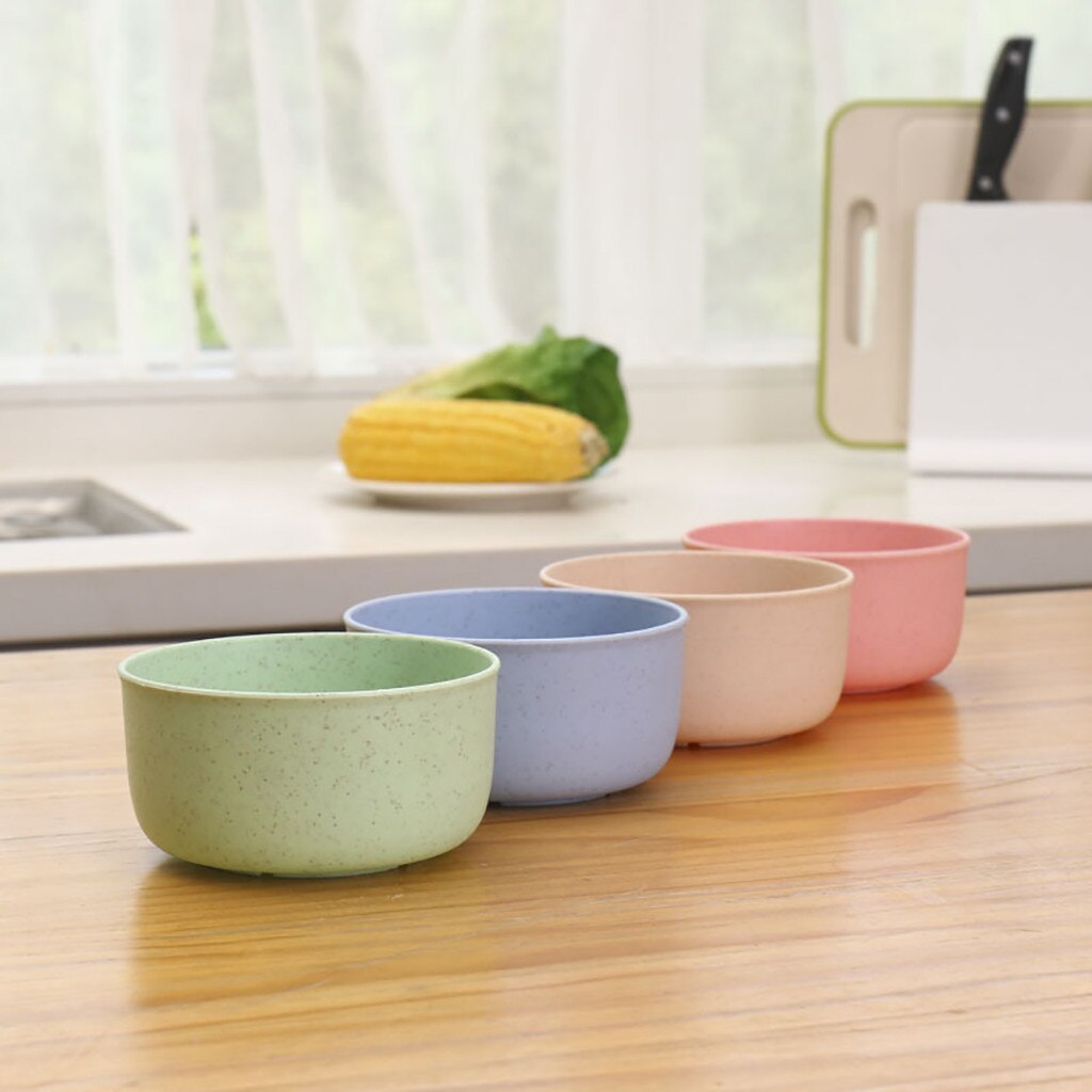 Wheat Straw Plastic Salad Bowl Home Children Needles Rice Soap Small Bowls Tableware Kitchen Sauce Salt Snack Plate Container