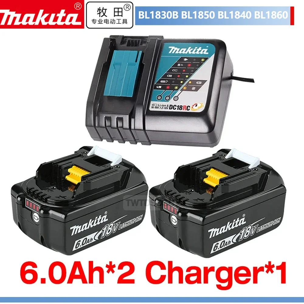 2025 Makita BL1860 BL1850B BL1850 BL1840 BL1830 Schraubendreher-Akku und Ladegerät, 18 V Ersatz-Akkus für Elektrowerkzeuge.: Orange