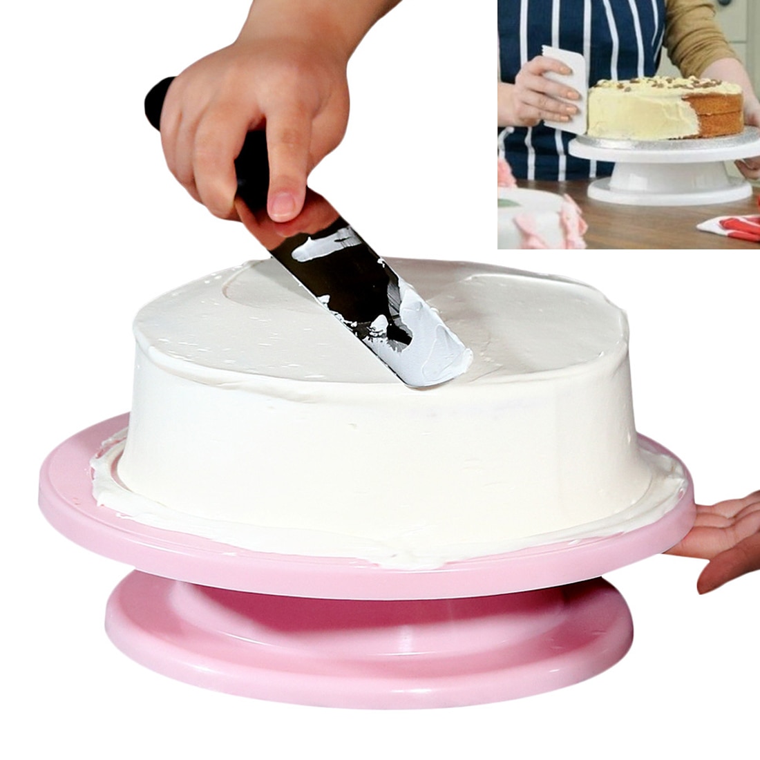 Diy Cake Draaitafel Bakvorm Taart Plaat Roterende Ronde Cake Decorating Gereedschap Rotary Tafel Gebak Levert Bakken Accessoires