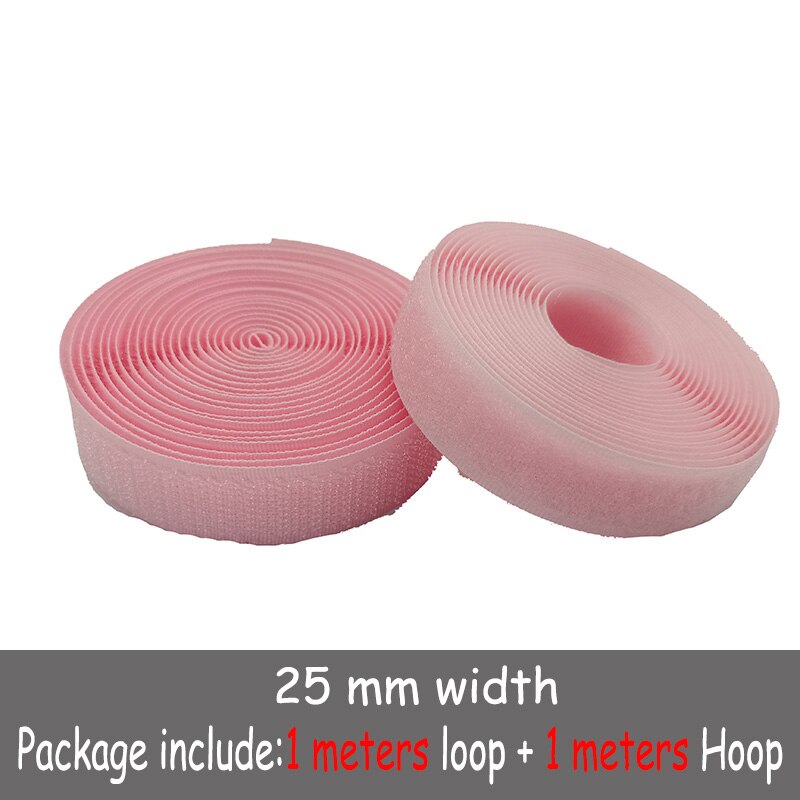 25mm colour fastener tape hooks and loops sewing Accessories tape strap for shoe repair clothing DIR 1m hook + 1m loop: Color 12