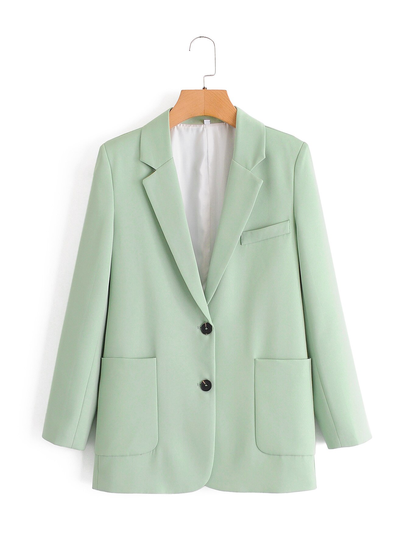 Trajes de otoño OL para mujer, conjunto de dos piezas para oficina, chaqueta Blazer con bolsillos y pantalones cortos con cremallera, trajes para mujer, Tops informales sueltos