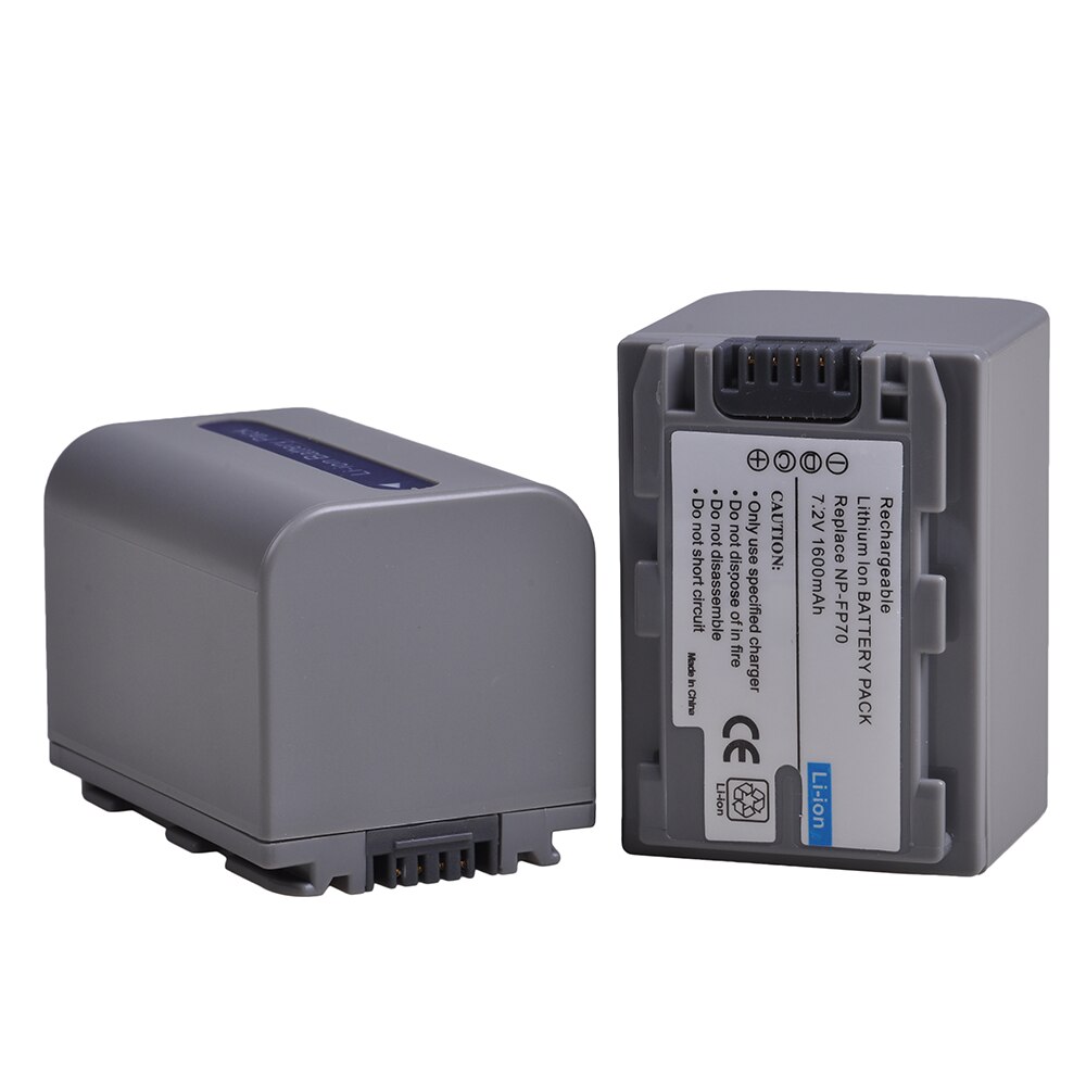 1600mAh NP-FP70 NPFP70 NP FP70 Battery for Sony NP-FP30, NP-FP50, NP-FP51, NP-FP60, NP-FP71, NP-FP90, DVD92, DVD103: 2x Battery