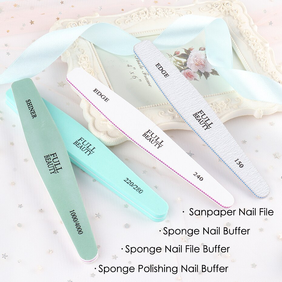 Nagelbuffert fil set slipblock svamp naglar polerverktyg kit gel nagellack remover manikyr verktyg  ji1798