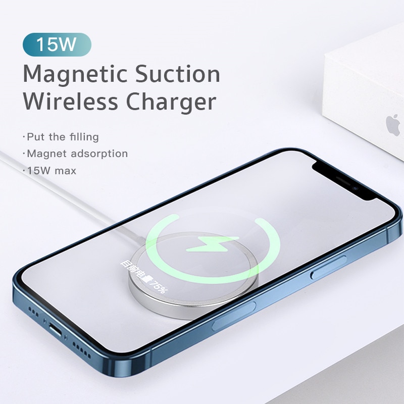 15W Magnet Case Fast Charger for iPhone 12 Pro Max 12Mini 12 Magnetic Qi Wireless Charger USB C PD Adapter