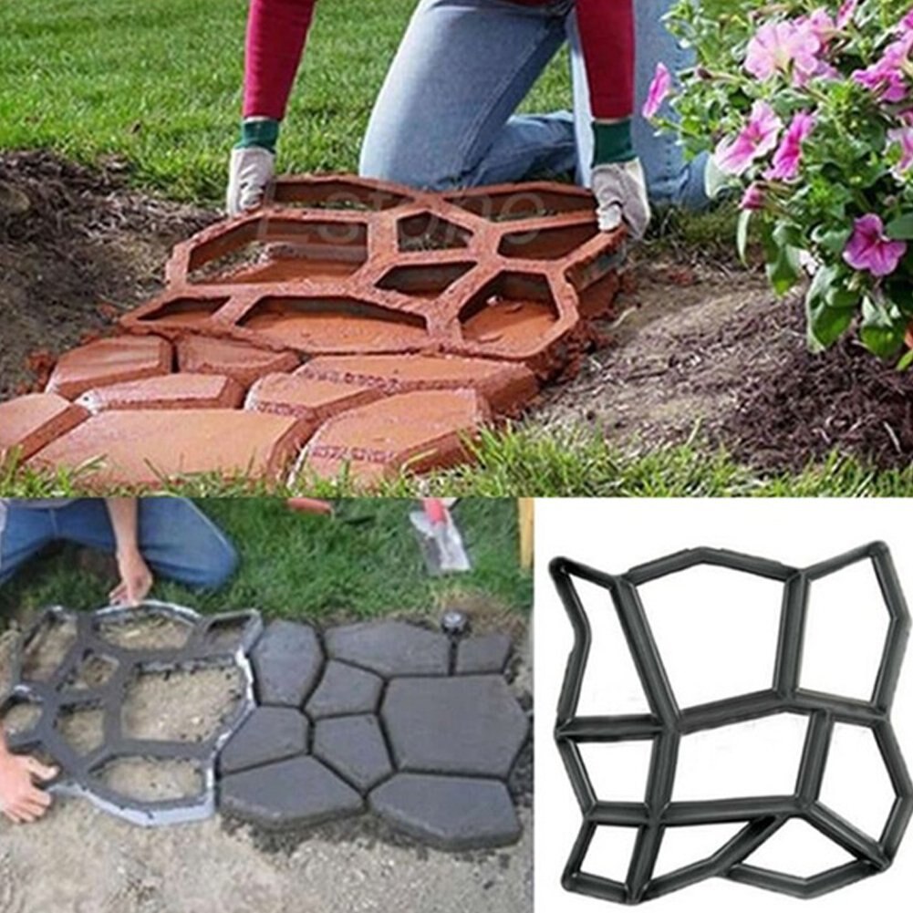 Havebelægning skimmel havegang fortov betonskimmel diy manuelt belægning cement mursten sten vej beton forme pa