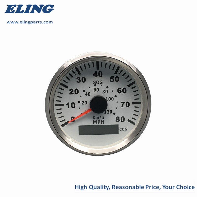 Waterproof 85mm Marine GPS Speedometer Speedo Gauge 80MPH 130KM/H with Backlight 12V/24V