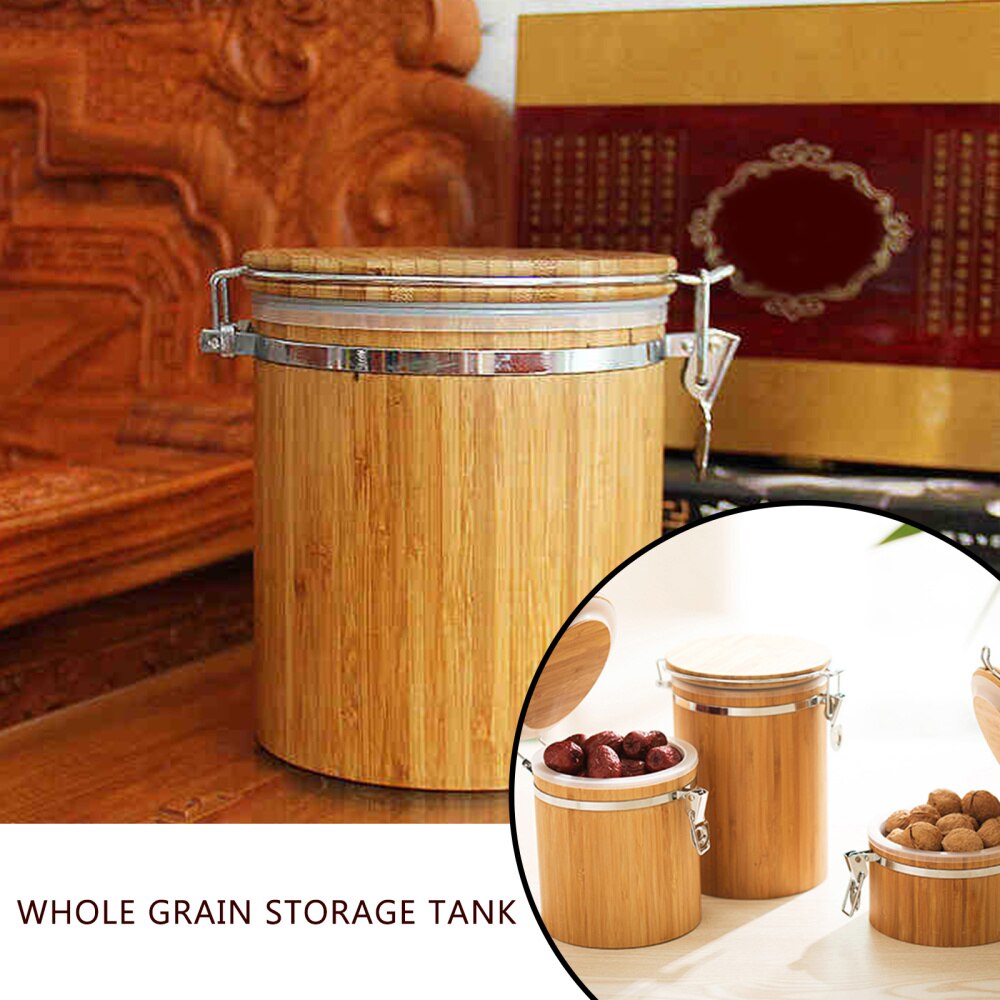 Kitchen Food Storage Jar Glass Coffee Bean Spice Sugar Flour Jars Containers with Lids and Wooden Spoon Tea Coffee Beans Grains