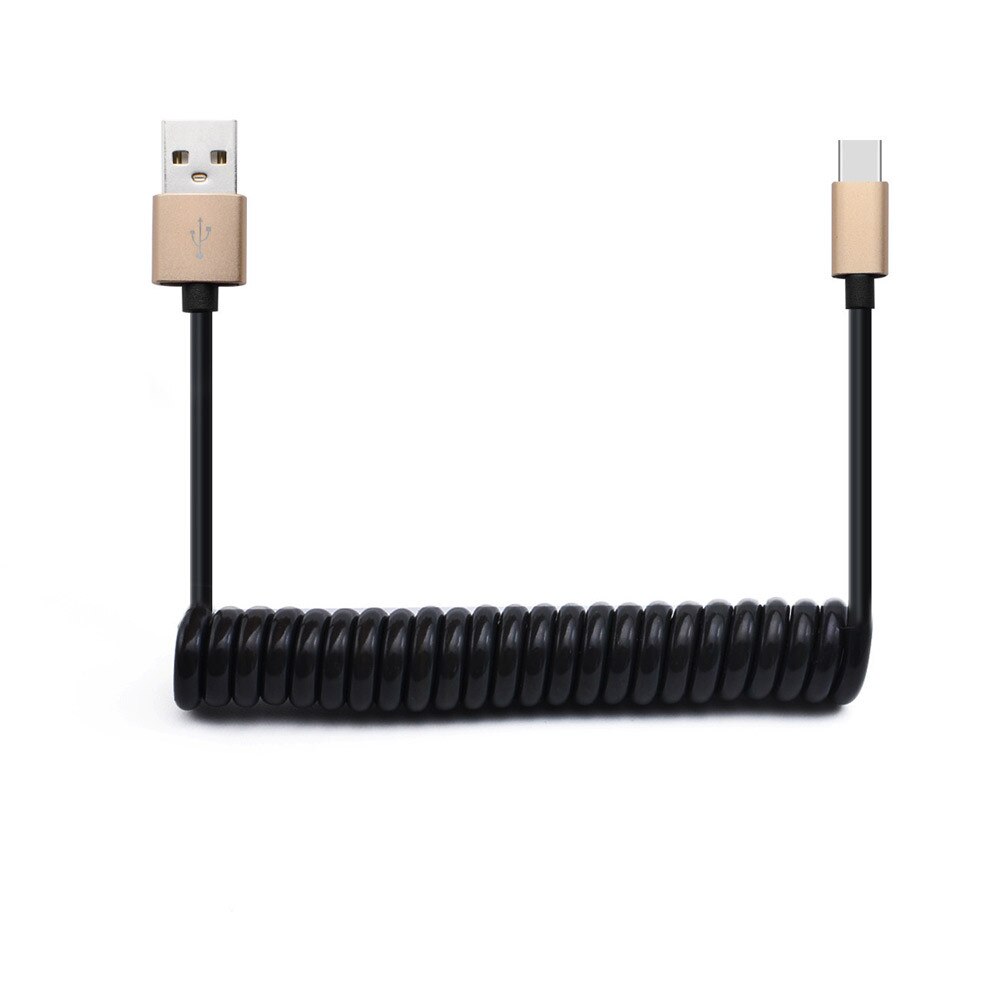 1m tipo c cabo de telefone tipo-c carregador mola espiral enrolado cabo sincronização de dados para o telefone móvel universal inteligente cabos # yl5