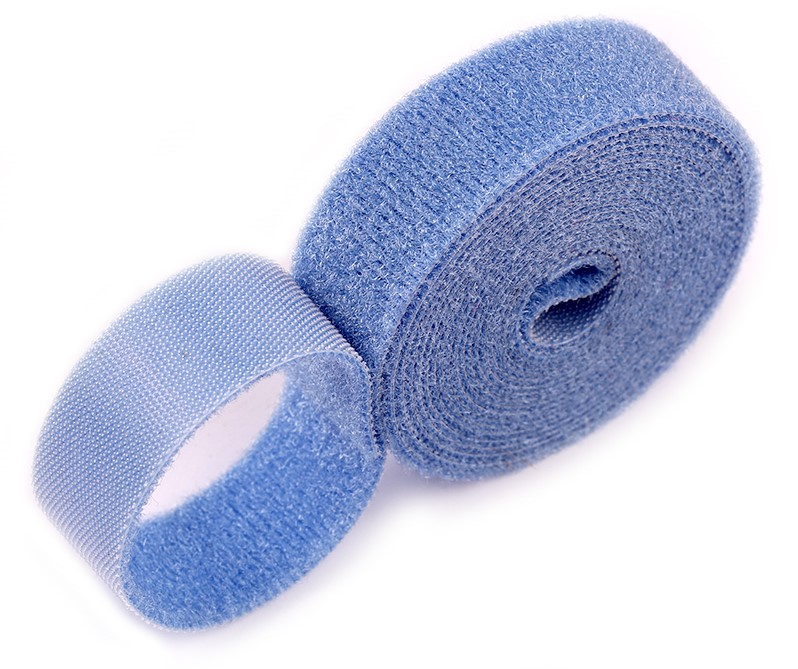 2 meters Reusable Adhesive Closure Tape Back to Strong Hook and Loop Fasteners Cable Ties Curtain Fastener Magic Tape: 20mm Blue