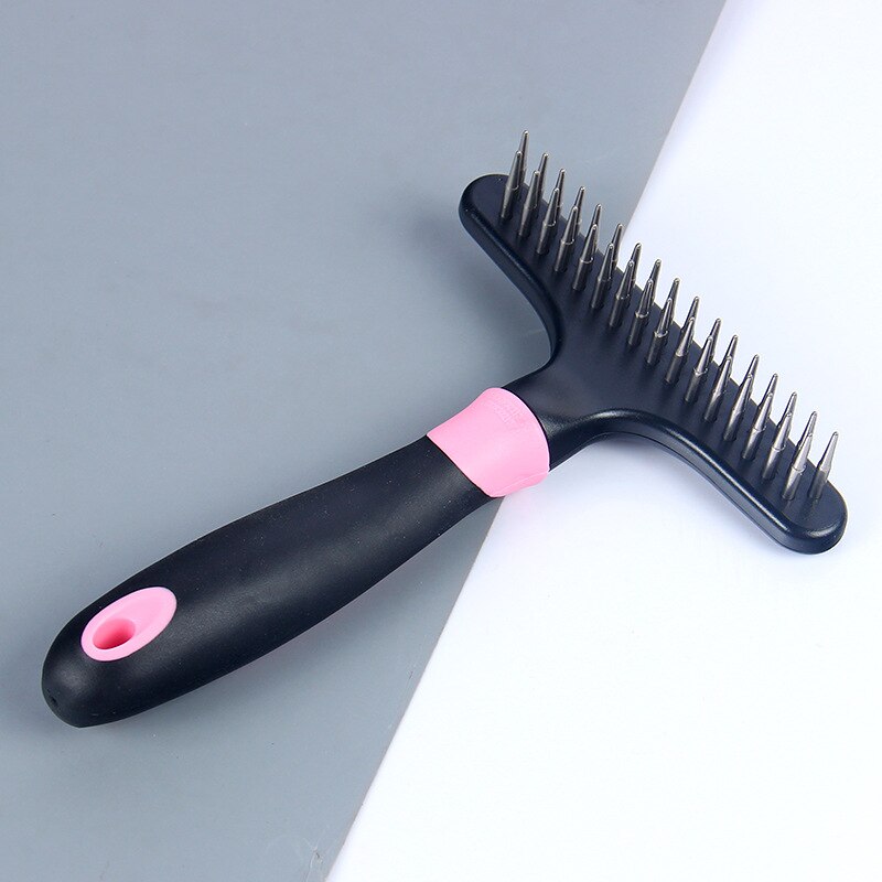 Huisdier Furmins Ontharing Kam Hond Korte Medium Haar Borstel Handvat Borstel Accessoires Kam Voor Katten Grooming Tool: pink