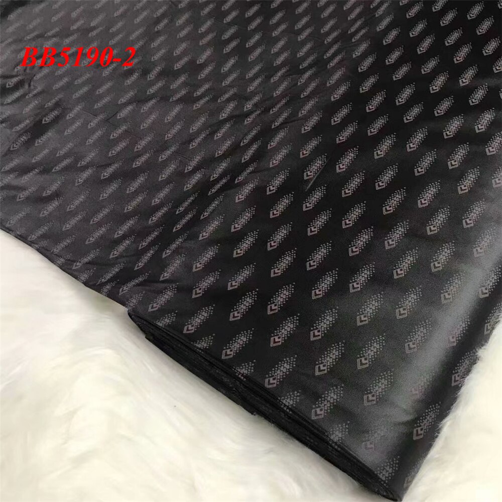 Sort farve afrikansk stil vandtæt mørk bazin herretøj stof 5 yards