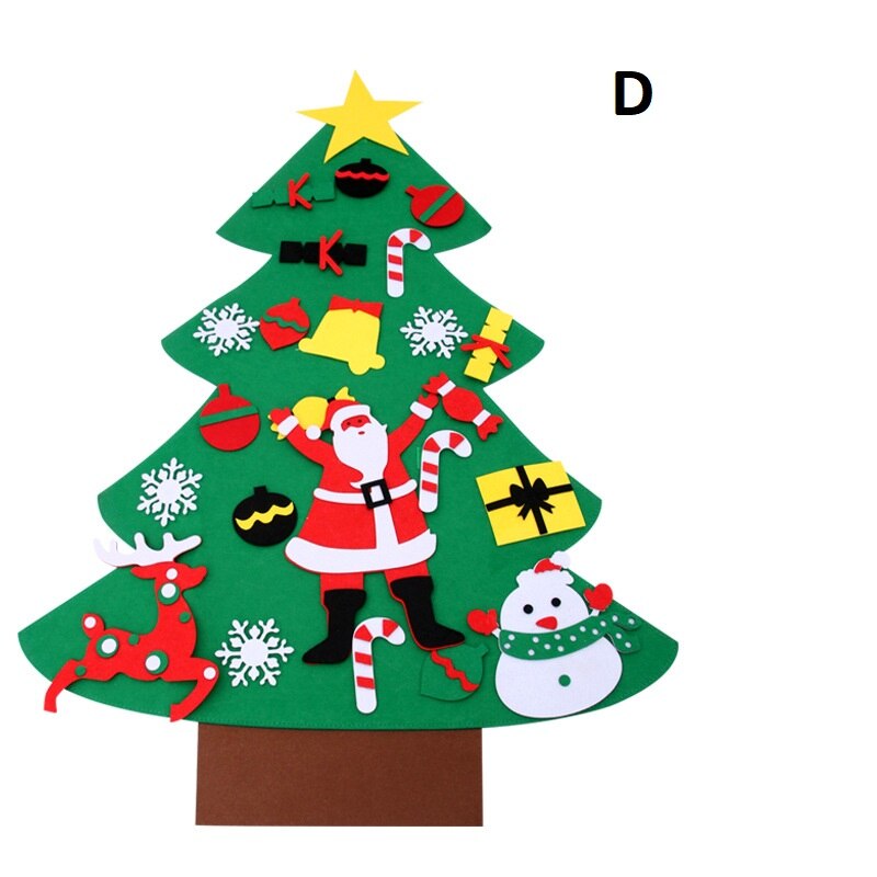 Julgran klistermärke prydnader gör det själv barn leksaker vägghängande årsfest dekoration navidad fönsterdekor: D