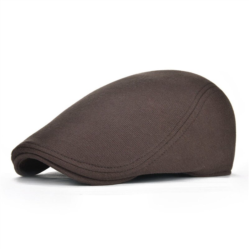 VOBOOM – casquette plate en coton pour homme et femme, chapeau de chauffeur de taxi, Vintage, doux, décontracté, boulanger, livreur de journaux: Marron