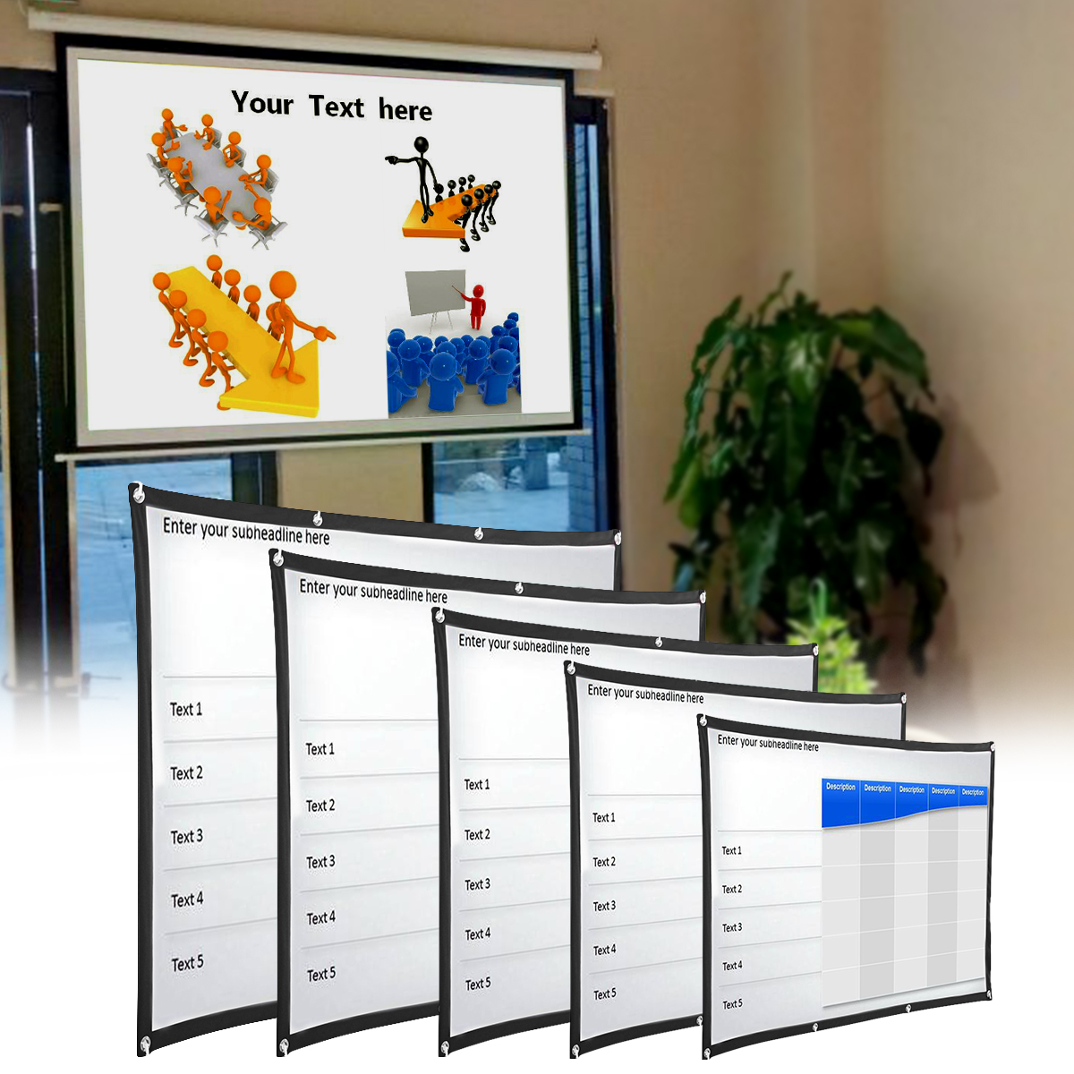 Portable HD 4:3 Foldable Fiber Canvas Projection Screen for Casio XJ-F211Wn XJ-F21XN XJ-L8300HN XJ-S400U S400UN