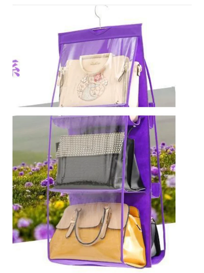 Handtaschen-Organizer zum Aufhängen, Geldbörsen-Organizer für Schrank-Organizer, Taschenaufbewahrung, Kleiderbügel, Oxford-Stoff, Schranktaschen-Organizer
