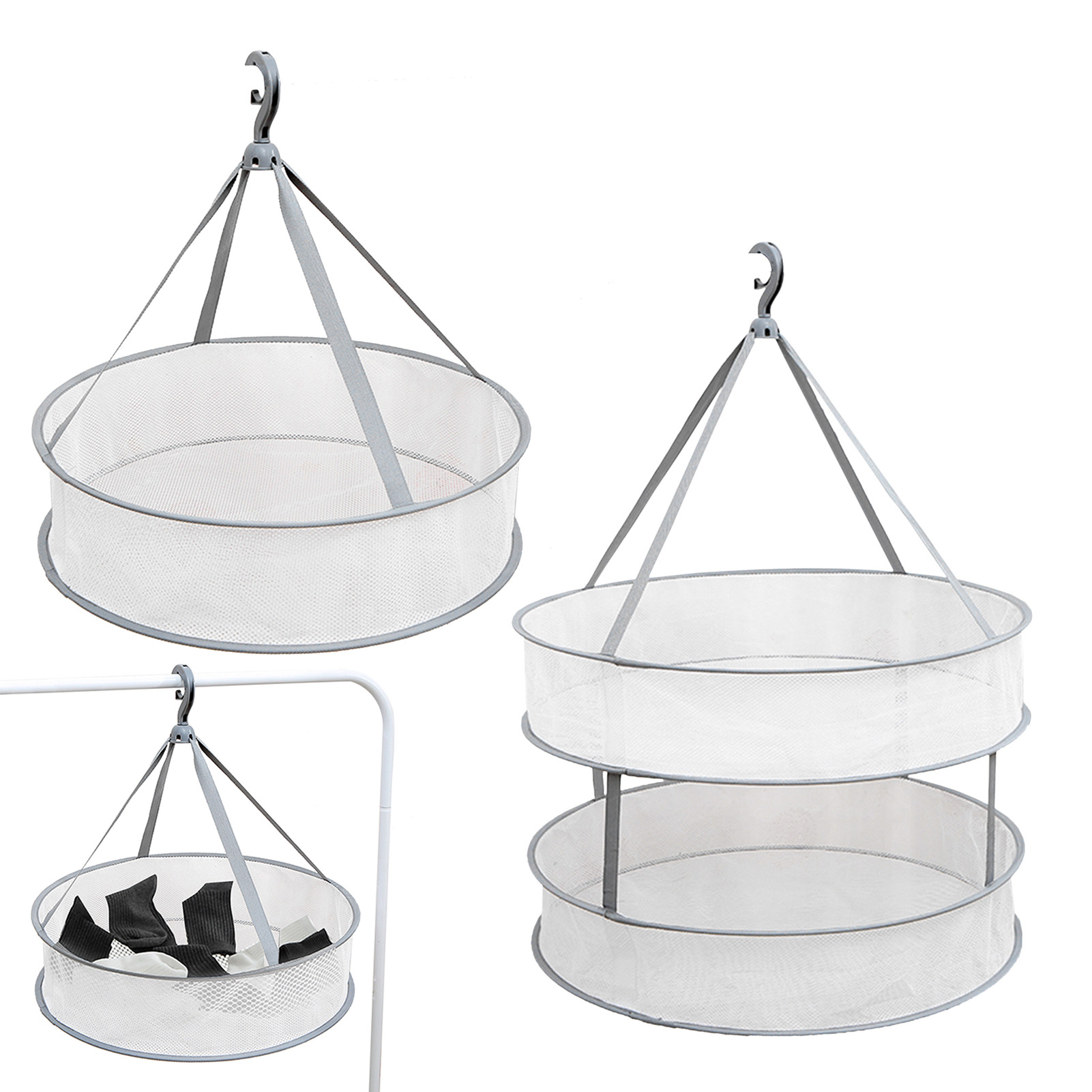 Mesh Clothes Hanging Dryer Abrasion Resistant Sweater Drying Basket Racks Hanging Clothes Laundry Net Mesh Basket Dryer Net