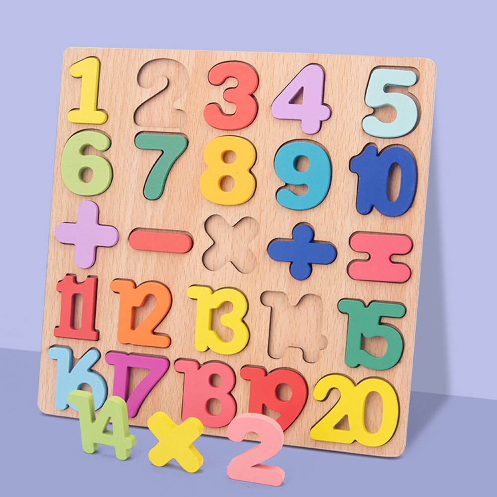 Educatief Alfabet Digitale Puzzel Houten Speelgoed Kinderen Aantal Brief Jigsaw Learning Toy Matching Puzzel Voor Kinderen