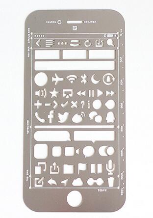 Notitieboekje diy accessoire metalen liniaal uitgeholde tekenliniaal nieuwigheid diverse katten sjabloon liniaal: Wit