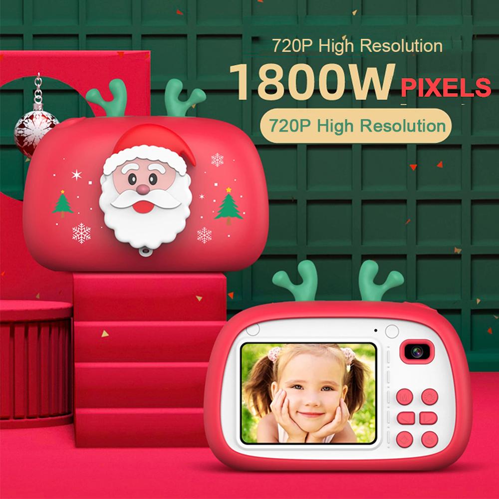 Feliz natal 18mp crianças digital brinquedo câmera dos desenhos animados papai noel 2.4 ips ips ips tela gravador de vídeo fotografia brinquedo presentes