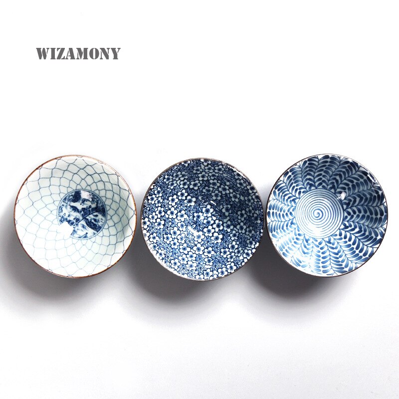 1 stks WIZAMONY 50 ML Handgeschilderde Theekopje Thee Set Blauw en Wit Chinese Celadon Porselein
