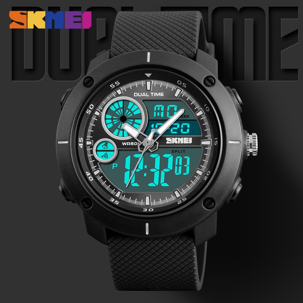 SKMEI Sport Watch Men Double Time 5Bar Waterproof Grandado