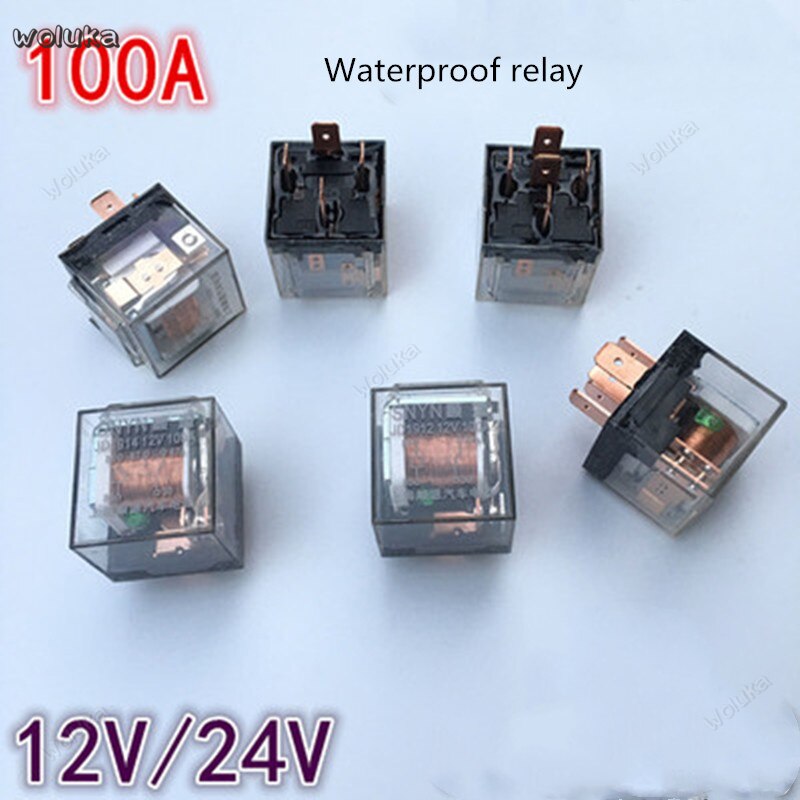12v/24v universele auto relais 100a transparant waterdicht met licht 4 voet 5 voet dubbel contact relais  cd50 q04