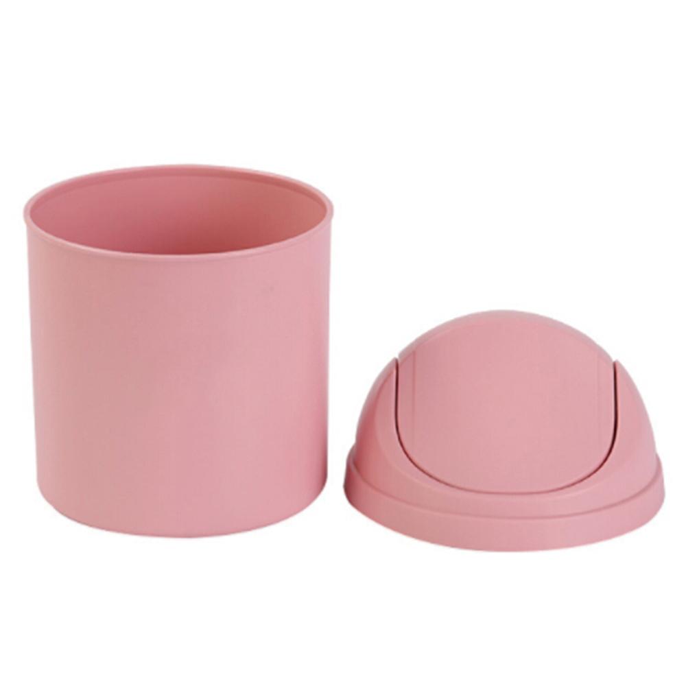 Mini Poubelle Trash Can Dustbin Desktop Garbage Basket Plastic Office Table Trash Waste Bin With Lid Sundries Barrel Box L35
