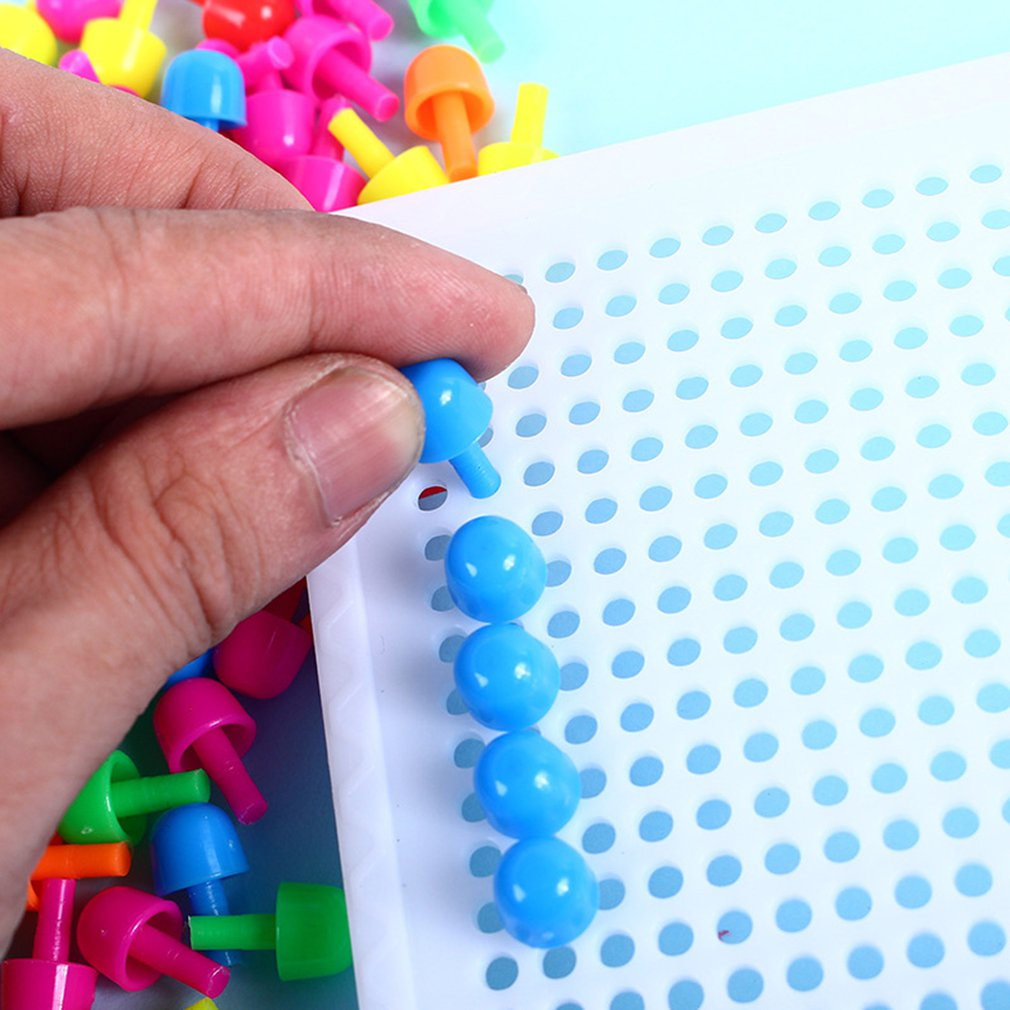 Variety of mushroom nails spelling and inserting blocks (about 96) For Boys Girls Developmental Toy