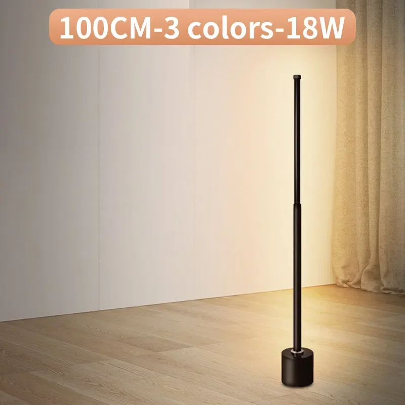 Gulvlampe rgb nordisk soverom, stue, arbeidsrom, vertikal nattbordslampe, veggmontert skrivebordslampe, fjernstyrt omgivelseslys: Svart / Rosa