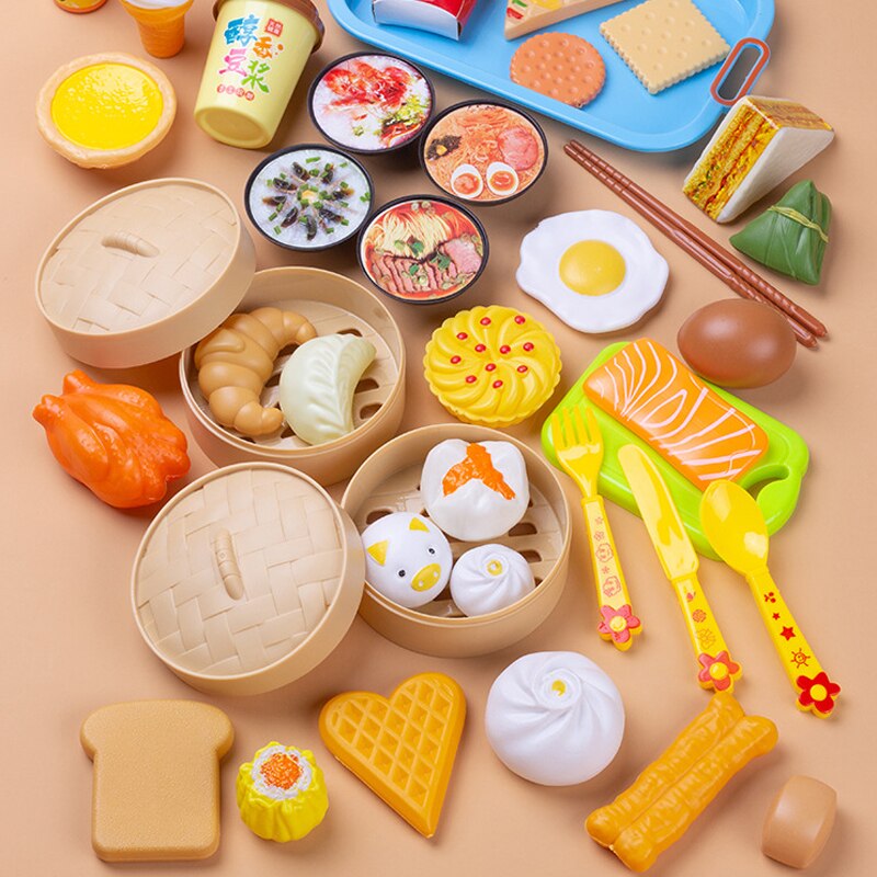 13 teile/satz Simulation Gefälschte Lebensmittel Küche Spielzeug einstellen Miniatur Geschirr Frühstück Chinesischen Lebensmittel Täuschen Spiel Spielzeug
