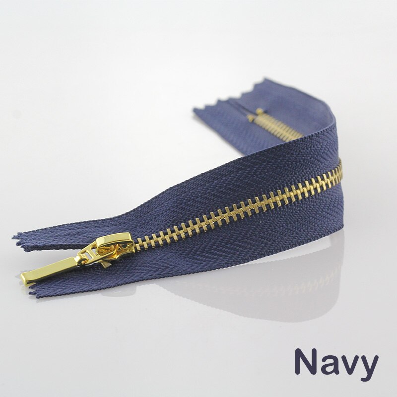 3Pcs 3 #15Cm Metalen Rits Messing Close-End Auto Lock Kleding Voor Naaien Ritsen: Navy
