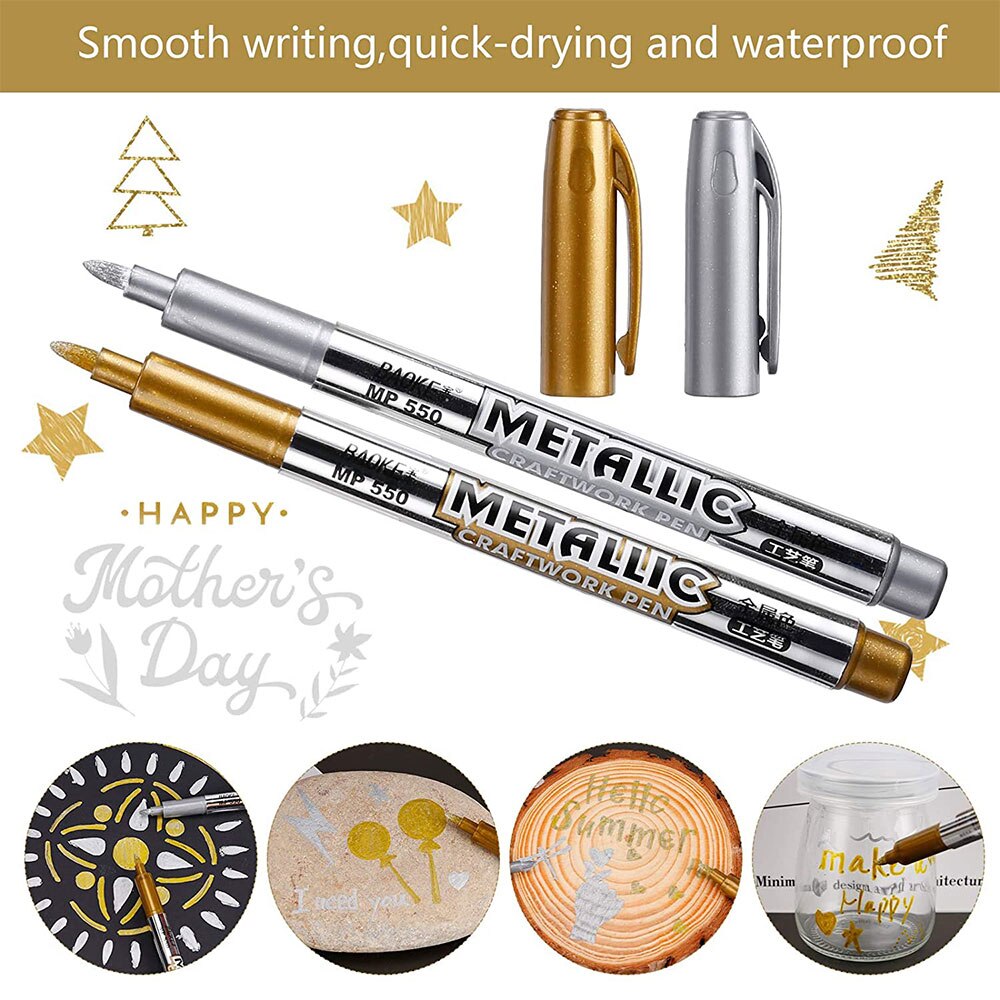 Metallischen Stift Gold Silber Harz Zeichnung Stift Acryl DIY Epoxid Harz bilden Markieren dauerhaft Marker Handgemachte Crfat Liefert