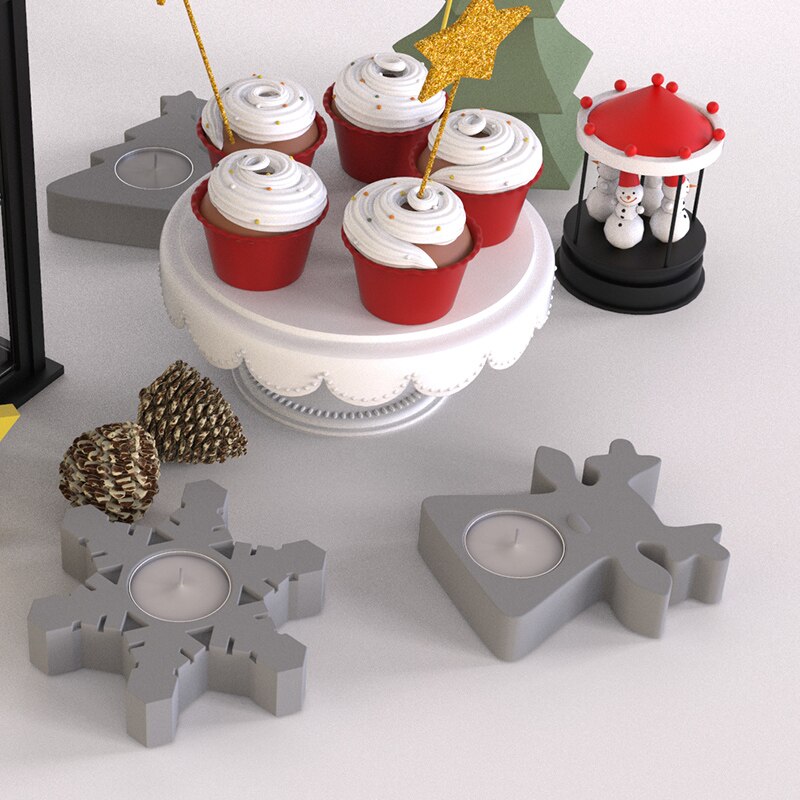 Silicone Mould Voor Kaars Houder Mooie Fawn Kerst Beton Kandelaar Siliconen Mallen