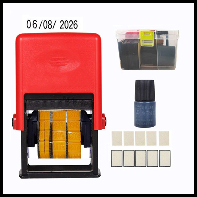 Mini Date Stamp Printer Quick-Drying Ink Date Printing Coding Machine for Food Plastic Bag Bottle Metal Can Printer Solid Line