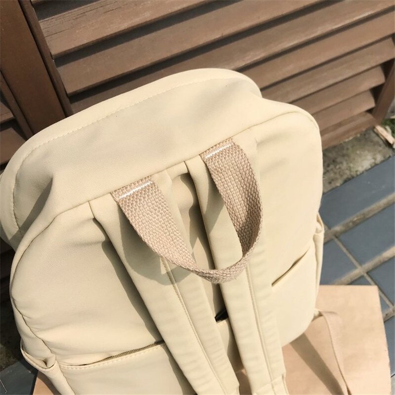 Solid rosa ryggsäck märke unisex fritid eller resväska stor kapacitet färsk skolväska för tonårsflickor över natten