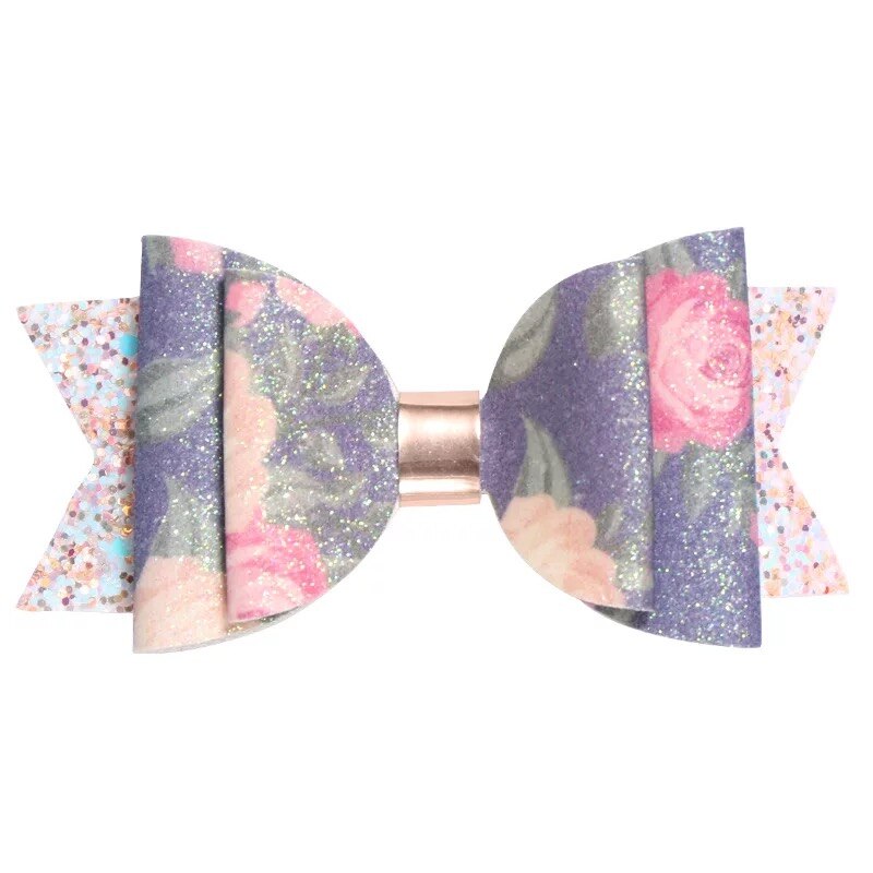 Mixiu Dubbele Laag Glitter Haarelastiekjes Clips Sequin Boog Haarspeld Meisje Haar Accessoires Prinses Party Decor Hoofddeksels Verjaardag: 12