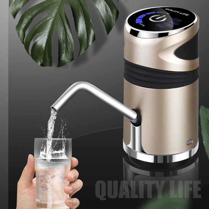 Husholdningsautomatisk vanddispenser flaskevand manuel vandpresse intelligent bærbar vanddispenser drikkevandspumper: Guld