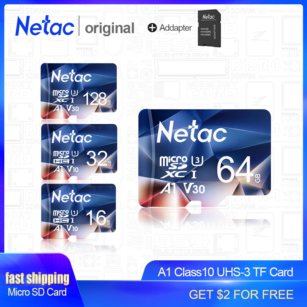 Netac Geheugenkaart Tarjeta Micro Sd-kaart 16 Gb 32 Gb 64 Gb 128 Gb Klasse 10 Usb Flash Card voor Smartphone Adapter Sd-kaart