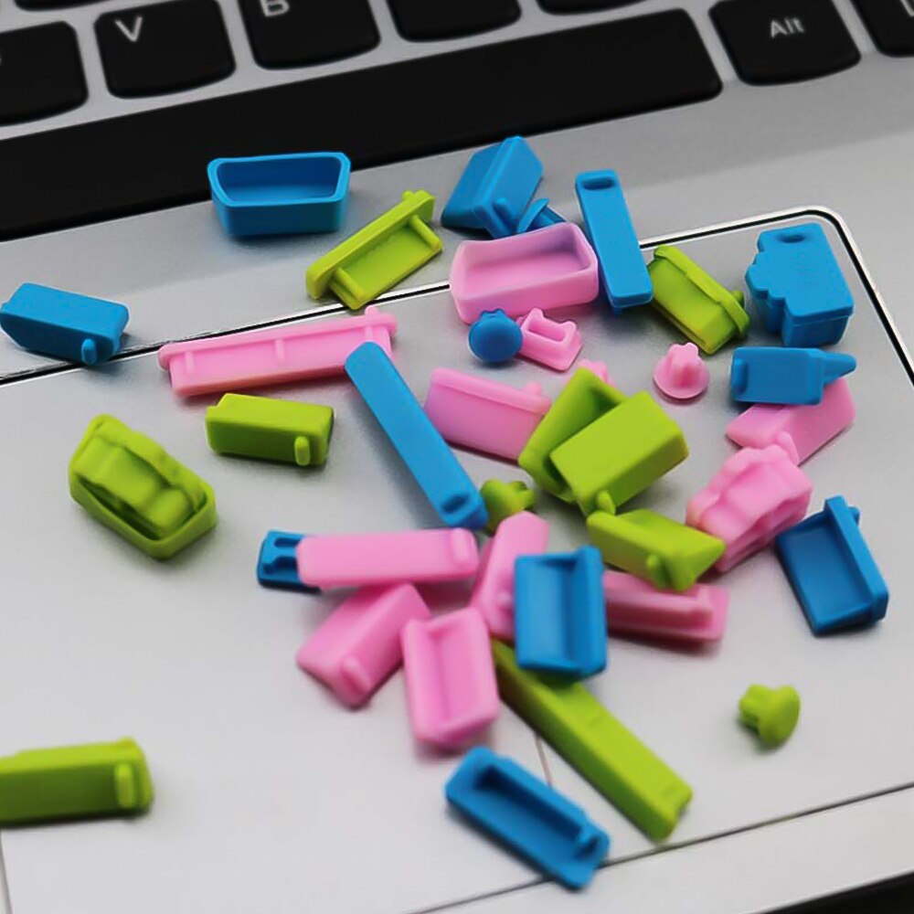 16 Stks/set Elastische Siliconen Anti-stof Usb Charger Laptop Poort Protector Stofdicht Notebook Computer Poort Plug Stopper Cover