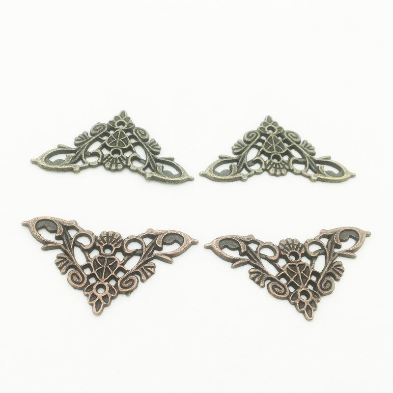 Coins métalliques Vintage pour livres, Scrapbooking, Albums photos, Menus, protection d'angle, artisanat en métal, ornement DIY, 35x35mm, 10 pièces/lot: Mix