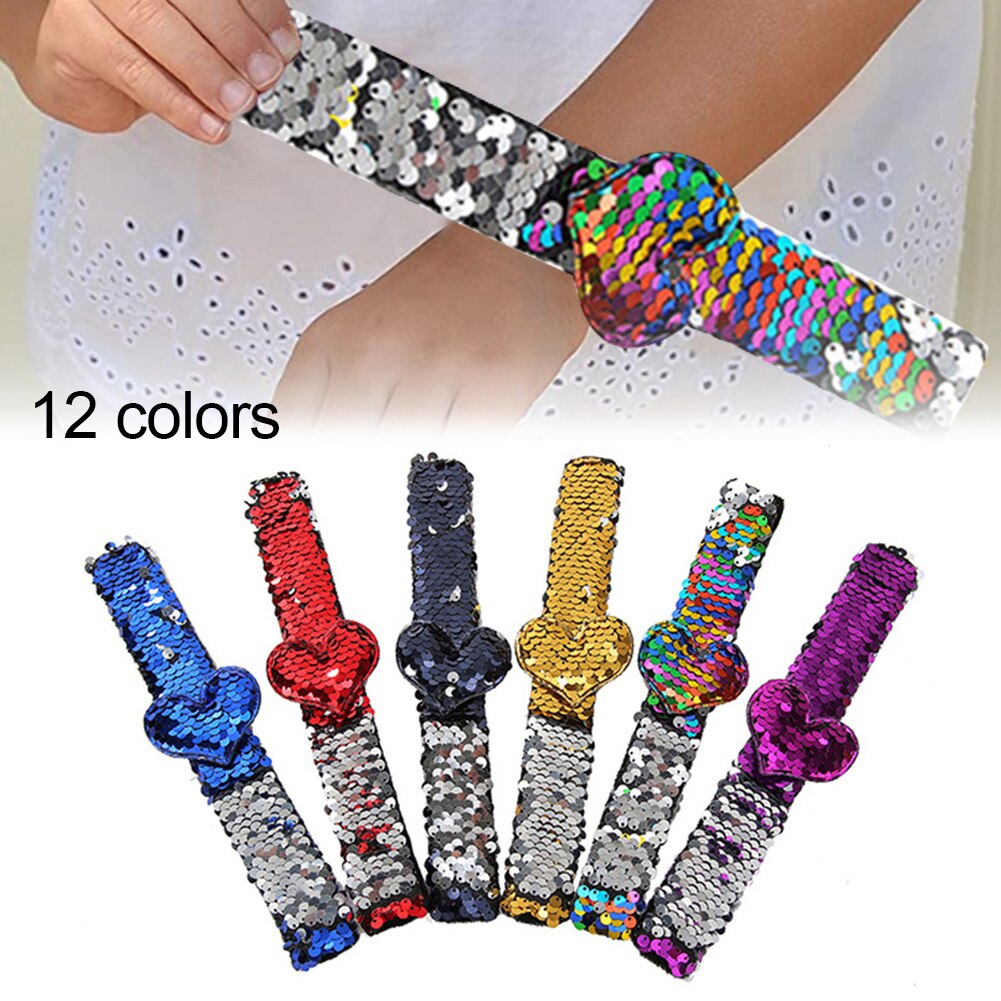 12 sztuk dzieci gwiazda z cekinami w kształcie serca opaska odblaskowa nadgarstek pasek na rękę impreza dobrodziejstw zabawki edukacyjne dla dzieci dla dzieci prezenty