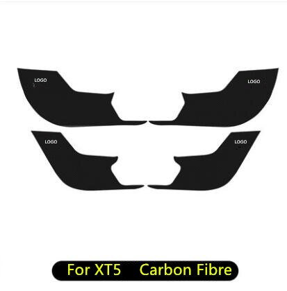 4 stk/sæt sort /kulfiber pu læder døre anti-kick pad måtte til cadillac atsl  xt5 xts  ct6 aab 251: Til  xt5 kulfiber