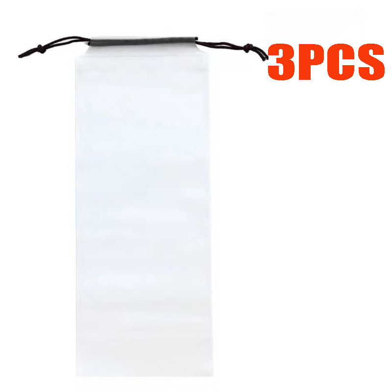 Paraplu opbergtas Doorschijnend plastic Waterdicht Anti-vuil Parapluhoes Herbruikbare draagbare tassen met trekkoord Thuisopslag: witte kleur