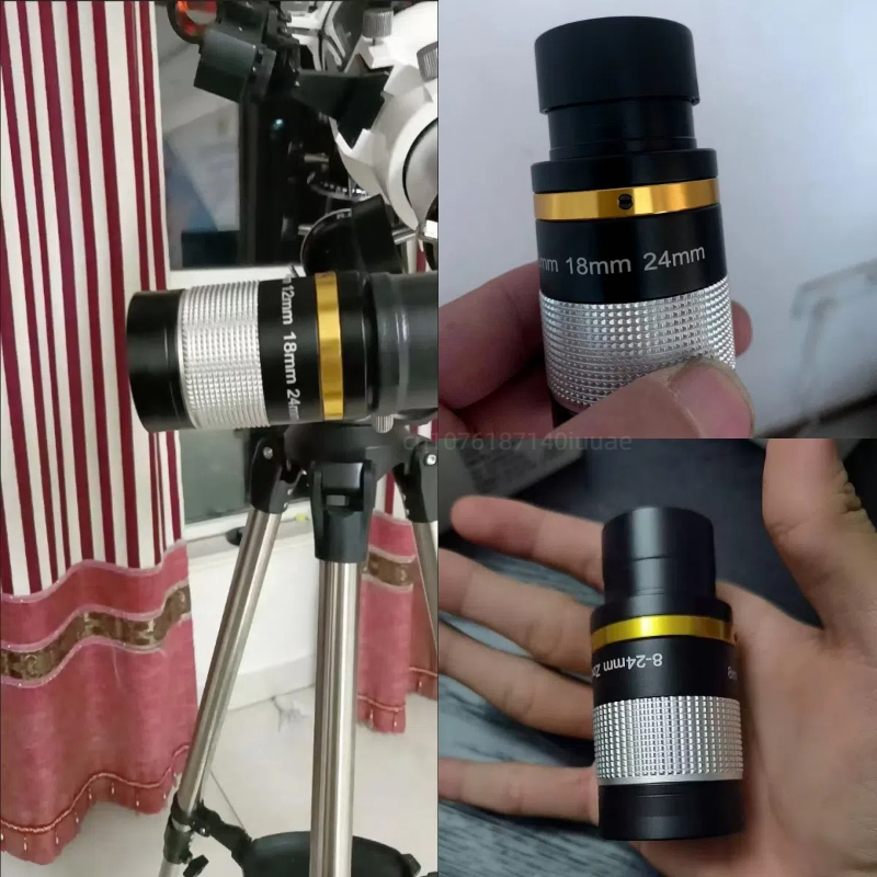 Astronomical Telescope Eyepiece, 8-24mm/7-21mm Zoom Eyepiece, All Metal Continuous Zoom, Astronomical Telescope Accessories