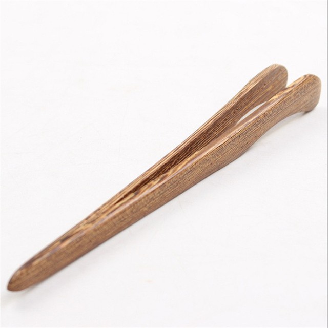 1Pcs Bamboo Wood Food Toast Salad Tongs Toaster Bacon Sugar Ice Tea Tong Clip For Cooking Baking Barbecue Accessories: 4