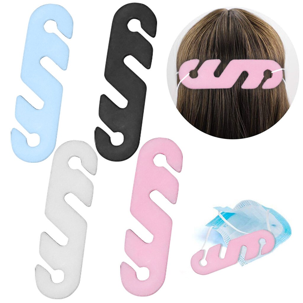 4/5 pçs adulto máscara antiderrapante extensor ajustável silicone máscara pendurado fivela extensão cinta salvaorejas para mascarilla: 4PCS