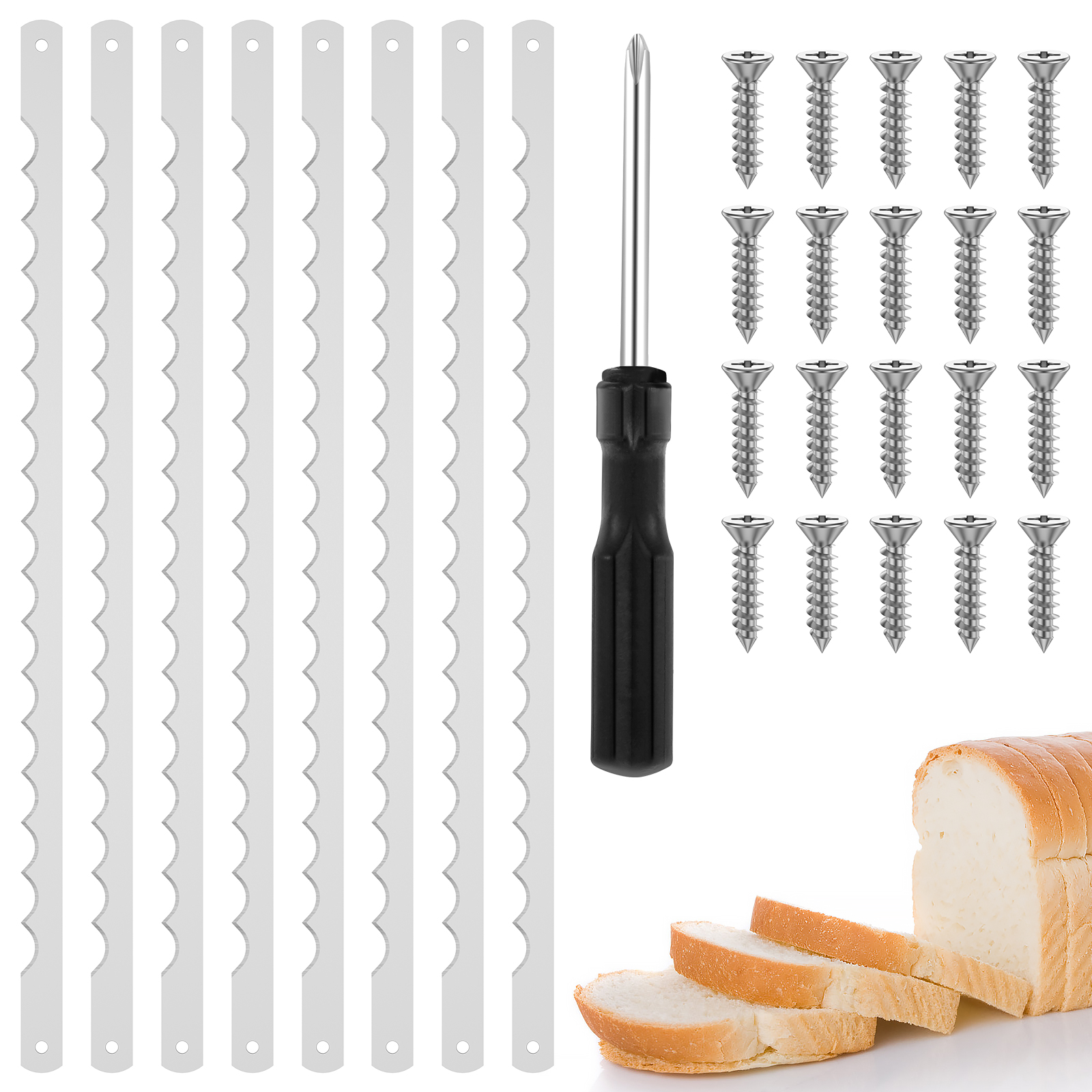 8Pcs Bread Bow Cutter Blades Stainless Steel Replacement Blade Bread Slicer Cutting Tool Dough Scoring Knife Kitchen Accessories: Pink